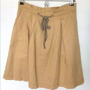 ANN TAYLOR LOFT Lined Gold color PLEATED SKIRT 4